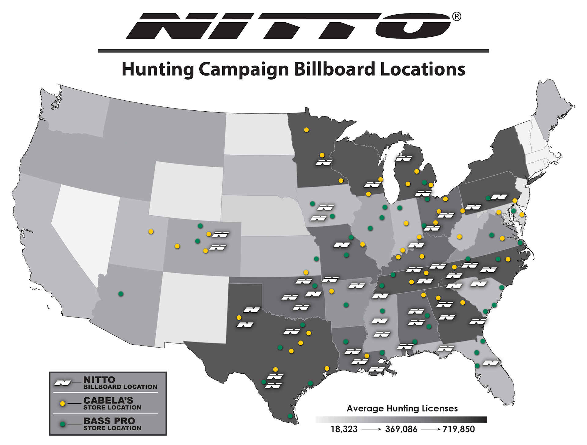 Nitto Billboard Distribution Map
